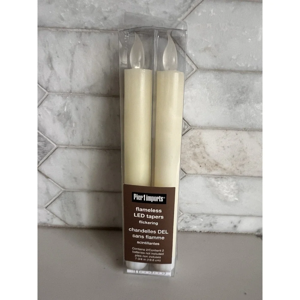 Pier 1 Imports Flameless Taper LED Flickering New In Box 8